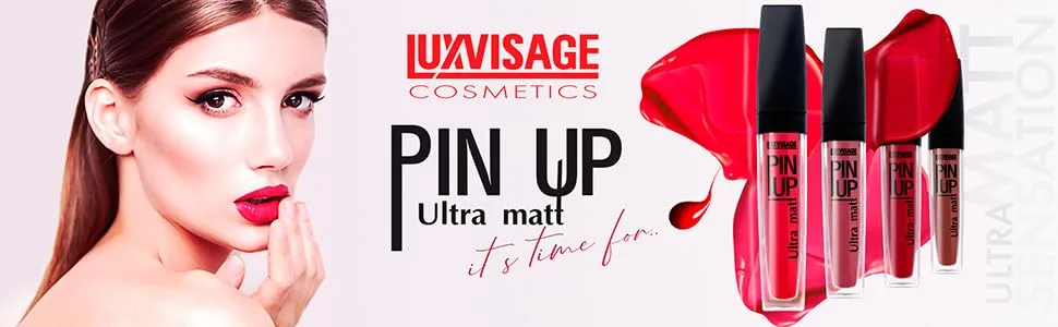 Luxvisage Ultra Matte Long-Lasting Liquid Lipstick Pin Up with Vitamin E (Shade 28 Candy Pink) shade 28 (candy pink) - luxvisage lip gloss matte effect powdery finish make-up shade velvety color lipstick liquid texture
