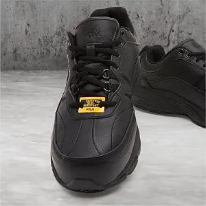 Fila Men's Memory Workshift Slip Resistant Steel Toe Work Shoes Sr St 11 Black/Black/Black - front