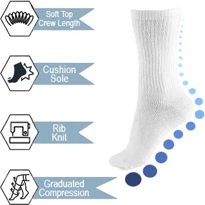 Truform Compression Socks 15-20 mmHg Men's Crew Length Mid-Calf Cushion Foot Socks Tan X-Large (Pack of 2) - product information 4
