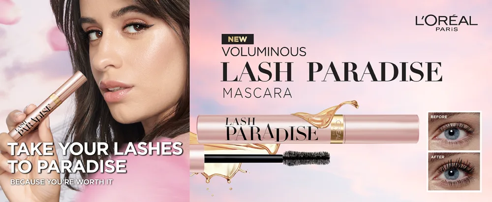 L'Oreal Paris Voluminous Makeup Lash Paradise Mascara Black 0.25 Fl Oz (Pack of 2) Packaging May Vary Washable Black 2 Count - loreal paris lash paradise mascara