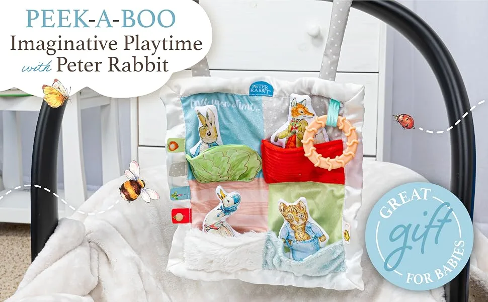 KIDS PREFERRED Beatrix Potter Peter Rabbit Peek-a-Boo On The Go Blanky & Beatrix Potter Peter Rabbit Gift Set with Stuffed Animal Rattle and Teether - product information 2