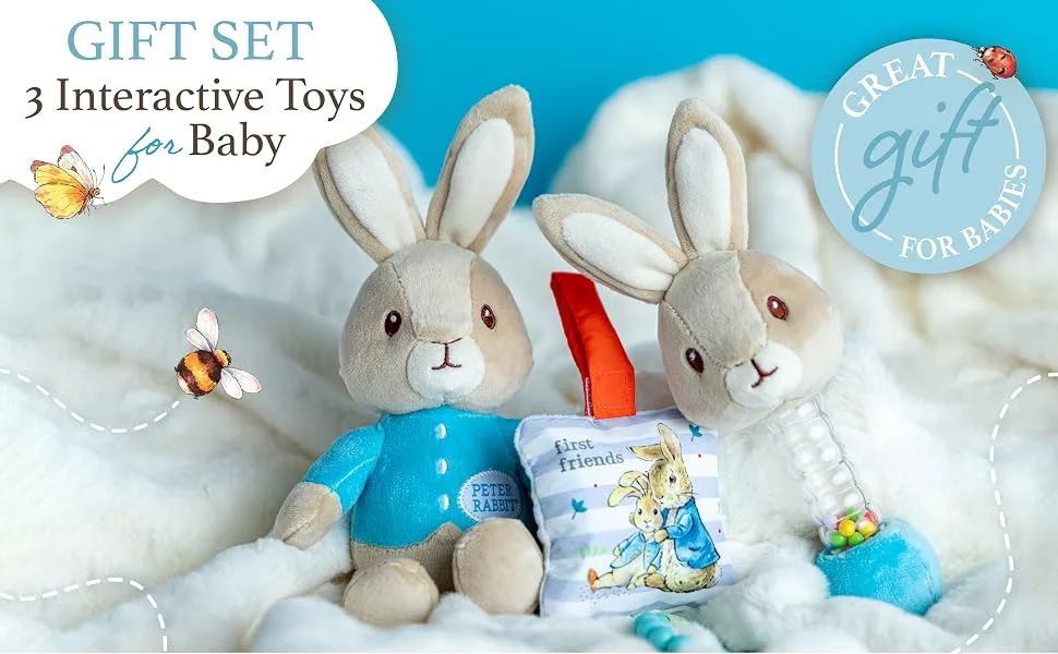 KIDS PREFERRED Beatrix Potter Peter Rabbit Peek-a-Boo On The Go Blanky & Beatrix Potter Peter Rabbit Gift Set with Stuffed Animal Rattle and Teether - product information 6