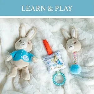 KIDS PREFERRED Beatrix Potter Peter Rabbit Peek-a-Boo On The Go Blanky & Beatrix Potter Peter Rabbit Gift Set with Stuffed Animal Rattle and Teether - product information 8
