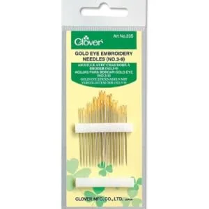 Clover Gold Eye Embroidery Needles Size 3-9 - 16 Pack - product information 1