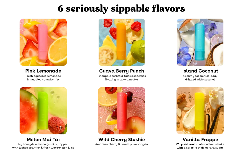 eos Sunset Sips Lip Balm Gift Set Trio - 6 seriously sippable flavors