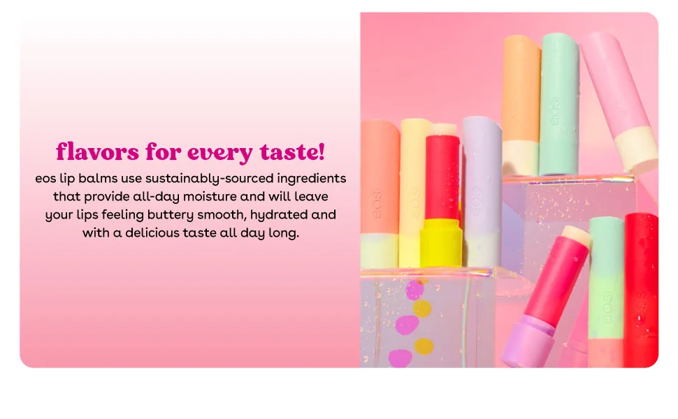 eos Twinning Lip Balm Bundle- Includes Strawberry Sorbet Vanilla Bean Coconut Milk & Sweet Mint Flavors 2-Pack Sticks 8 Lip Balms Total - flavors for every taste!