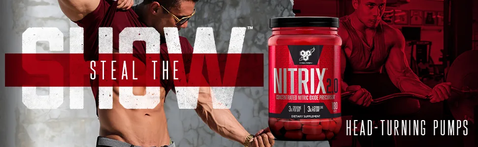BSN Nitrix 2.0 - Not Flavored - 180 Tablets - HEAD-TURNING PUMPS - NITRIX 2.0