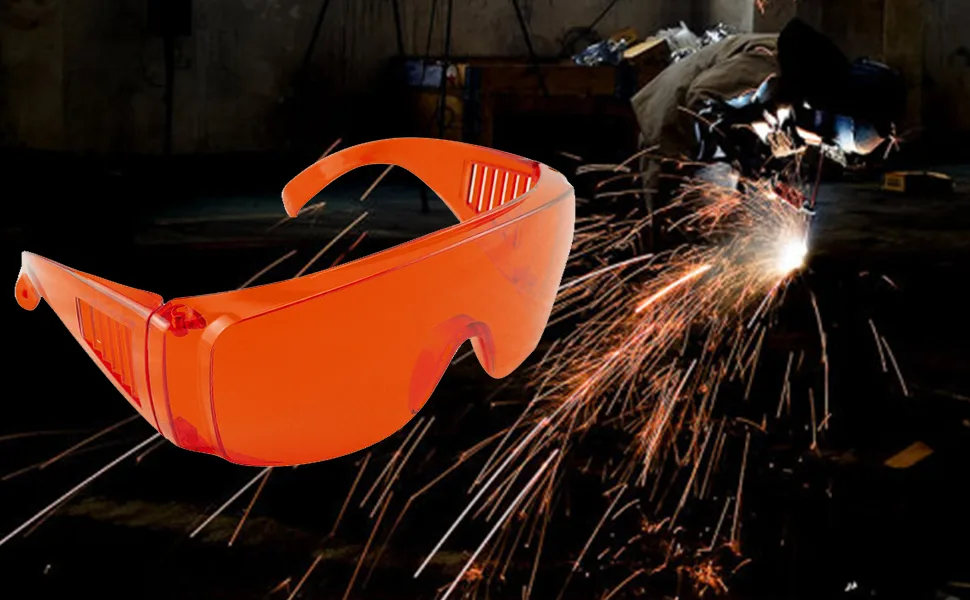 vinmax Red Goggle Glasses Lab Eye Protection Safety Glasses Tansparent Dental Protective Eye Curing Light Whitening 1pc - Red Goggle Glasses