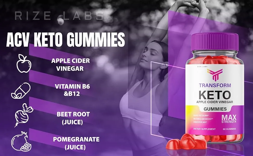Transform Keto ACV Gummies Transform Apple Cider Vinegar Advanced Gummies (60 Gummies) - Transform ketoacv supplement fat burner weight management acv plus keto burn ketones gomitas gummy