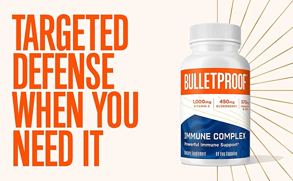 Bulletproof Immunity Bundle Bundle and Save with Immune Complex 90 Capsules and Glutathione Force 90 Capsules Antioxidants Vitamin C and Elderberry kit - elderberry, immune support, master antioxidant, immune system, liposomal delivery, immune health