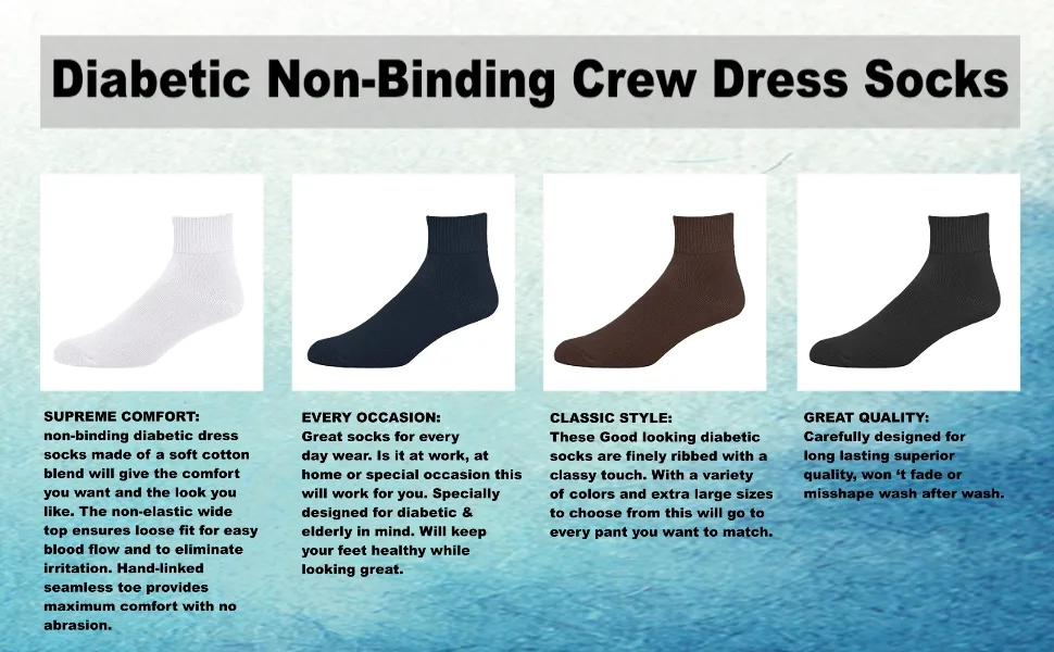 Classic Women's Diabetic Non-Binding Ankle Cotton Socks 3-Pack 9-11 Brown - 2245-1