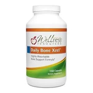 Wellness Resources Daily Bone Xcel High Absorption Calcium with Vitamin D K1 K2 (150 Capsules) - Daily Bone Xcel