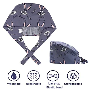 CHUANGLI 3Pcs Gourd-Shaped Working Caps with Upgrade Sweatband Adjustable Hats Head Cover- Women/Men Medium-Large B08 Tooth Black Grey Pink - high quality breathable cotton fabric