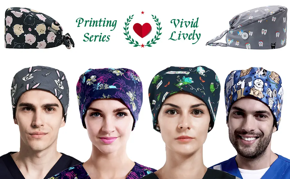 CHUANGLI 3Pcs Gourd-Shaped Working Caps with Upgrade Sweatband Adjustable Hats Head Cover- Women/Men Medium-Large B08 Tooth Black Grey Pink - working cap