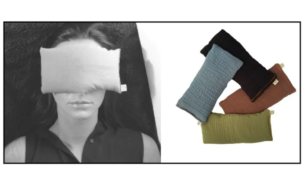 Peacegoods Unscented Organic Flax Seed Eye Pillows - 4 x 8.5 - Soft Cotton - Soothing & Relaxing - Teal Black Yellow Pink multi - Eye pillow bundle of 4 peacegoods