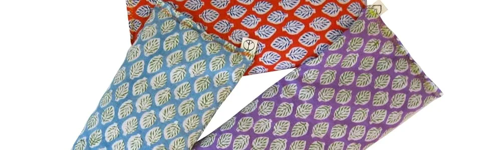 Peacegoods Lavender Eye Pillow (Pack of 8) Weighted Scented - Cotton Made USA use for Yoga Relaxation Aromatherapy Sleep - Leaf Pattern - leaf bundle