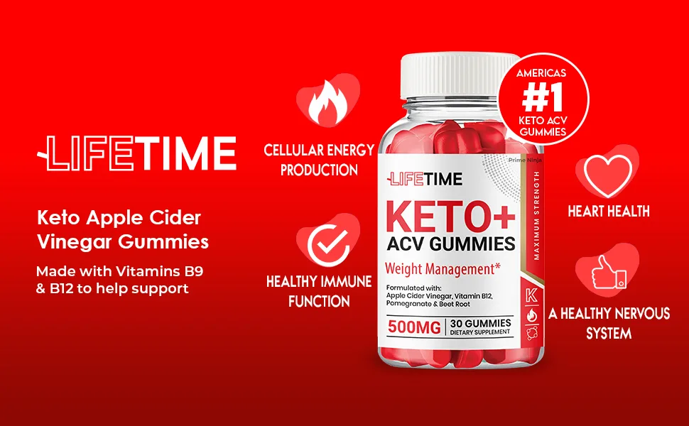 Lifetime Keto ACV Gummies Original Powerful Formula Maximum Strength Vitamin B12 Beet Root and Pomegranate (3 Pack) - 500mg 30 gummies vitamin b9 B12