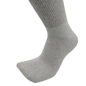 USBingoshop 3 6 or 12 Pairs Mens Physicians Approved Crew Ankle Diabetic Socks Cotton 10-13 12 Pairs Crew-white - Seamless Toe Area