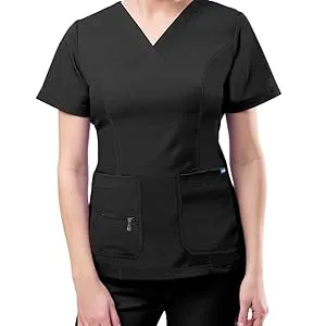 Adar Pro Breakthrough Plus Scrub Set for Women - Enhanced V-Neck Top & Multi Pocket Pants Medium Black - product information 6