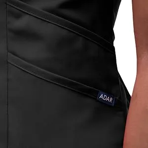 Adar Pro Modern Athletic Scrub Set for Women - Modern V-Neck Scrub Top & Yoga Jogger Scrub Pants Medium Black - product information 4