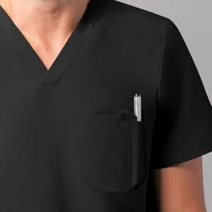 Adar Addition Go-Everyday Scrub Set for Men - Stylish Scrub Top & Cargo Scrub Pants Medium Ceil Blue - product information 3