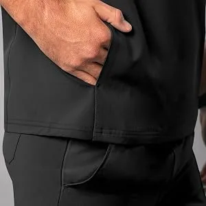 Adar Addition Go-Everyday Scrub Set for Men - Stylish Scrub Top & Cargo Scrub Pants Medium Ceil Blue - product information 4