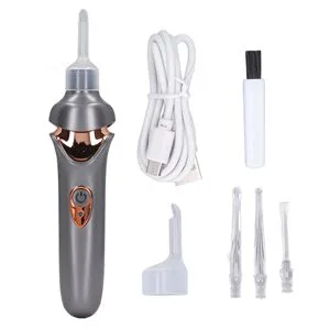 Electric Ear Suction Device Portable Automatic Electric Vacuum Ear Pick Ear Cleaner Earwax Remover with LED Light for Earwax Removal Soft Prevent Ear Pick Clean Tools Set (Black) - product information 3