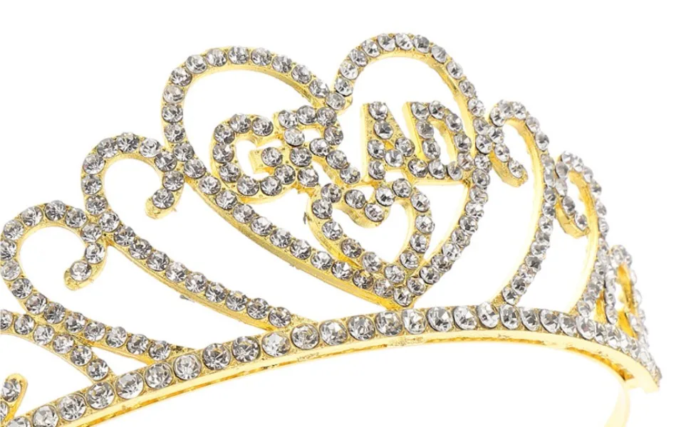 Didiseaon 2023 Graduation Satin Sash Crown Tiara Kit Glitter Rhinestone Tiara 2023 Graduated Party Decorations White - Glitter Rhinestone Tiara