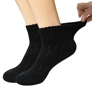 +MD 6 Pairs Non-Binding Men's Moisture Wicking Cushion Quarter Bamboo Diabetic Socks Ankle/6 Pairs White 10-13 - product information 2