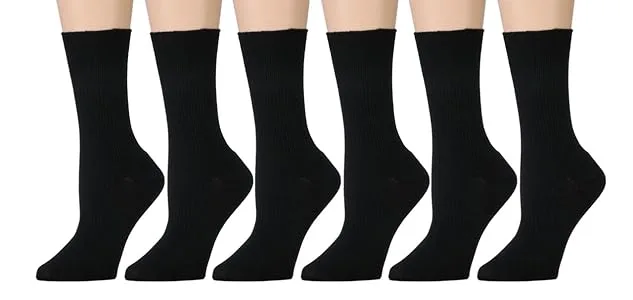 Yacht & Smith Women's Diabetic Neuropathy Edema Socks Cotton Crew Medical Sock 12 Pack White - product information 2