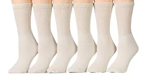 Yacht & Smith Women's Diabetic Neuropathy Edema Socks Cotton Crew Medical Sock 12 Pack White - product information 3