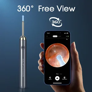 LEIPUT Ear Wax Removal Ear Wax Removal Tool Ear Cleaner with Camera with 1080P Ear Camera with Light Ear Wax Removal kit for iPhone iPad Android Phones - Ear Cleaner with Camera