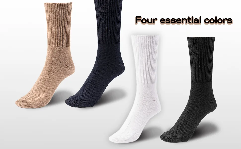 Silky Toes 3 or 6 Pack Men s Bamboo Diabetic Seamless Soft Non-Binding Crew Socks Also Available In Plus Sizes 10-13 Black- 3 Pairs - Diabetic socks