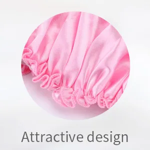 TOPTIE Women Satin Bonnet Night Sleep Cap Elastic Night Hair Cover-Black - product information 3