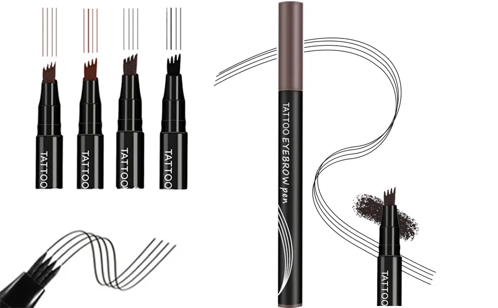 ZtigerZ 4-Tip Microblade Brow Pen Anjoize Eyebrow Pen Anjoize 4 Tip Microblade Brow Pen (2Pack Gray Brown) - Anjoize 4-Tip Microblade Brow Pen