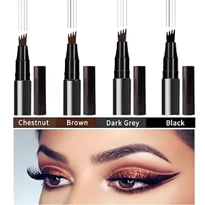 ZtigerZ 4-Tip Microblade Brow Pen Anjoize Eyebrow Pen Anjoize 4 Tip Microblade Brow Pen (2Pack Gray Brown) - anjoize 4-tip microblade brow pen