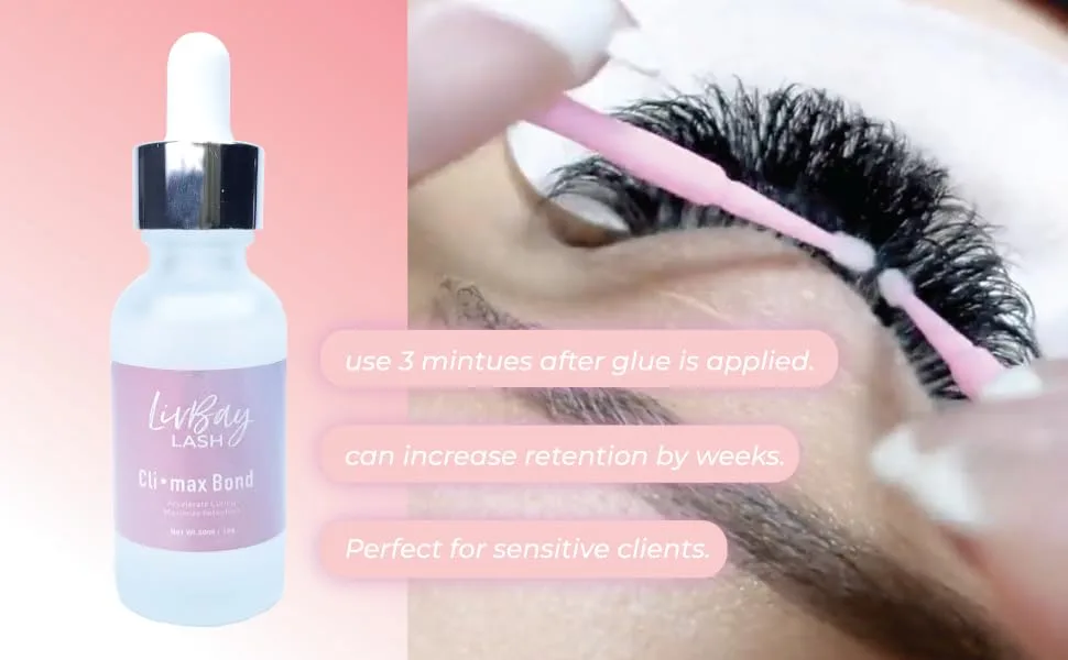 Livbay Lash Glue - Climax Bond XL Edition | Eyelash Adhesive | Long Lasting Eyelash Extensions | Accelerate Curing & Maximize Retention | Professional Use Only 30ml - climax bond