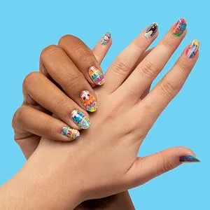 ORLY x Lisa Frank Gel Nail Wraps | Instant Long Lasting Nail Art Strips Featuring Original Art from Lisa Frank (Kitten Bubbles ) - nail strips