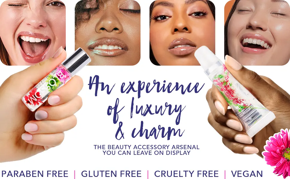 Blossom Scented Roll on Lip Gloss Infused with Real Flowers Made in USA 0.40 fl oz 2 pack Raspberry/Watermelon - chapped lips chap lips lipchap watermelon lip primer butter non-sticky clear kissable lips eyeshadow