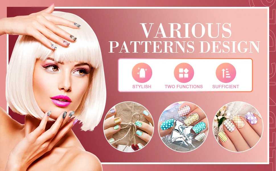 288 Pieces Nail Vinyl Stencils Nail Decoration Stickers Set Nail Stickers Tips Decals 24 Sheets - product information 2