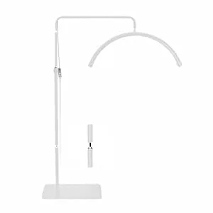 toyshi Eyelash LED Floor Light Half Moon Lamp for Lash Extension Lighting for Beauty Skincare Lashes Eyebrows Filming Content Creation (White) - half moon lamp