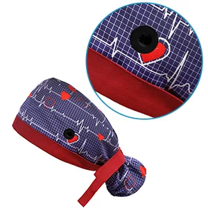CHUANGLI 3Pcs Long Hair Working Caps with Button and Sweatband Adjustable Cotton Ponytail Hats for Women #A05 - Working Caps with Button