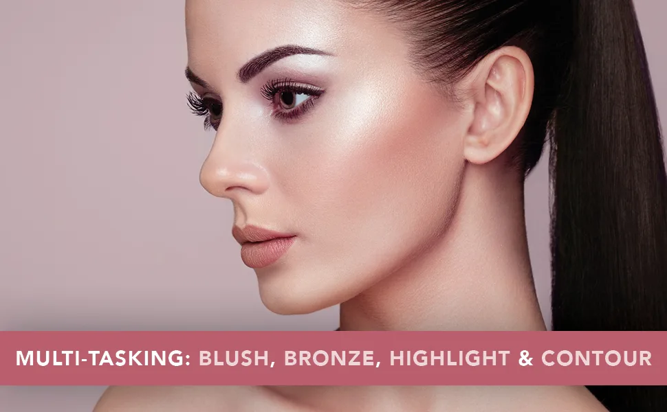 Doll 10 Refocus AfterGlow Palette - Highlighter Bronzer & Blush Contour Pressed Powder Set - Multi-tasking: Blush, Bronze, Highlight, & Contour