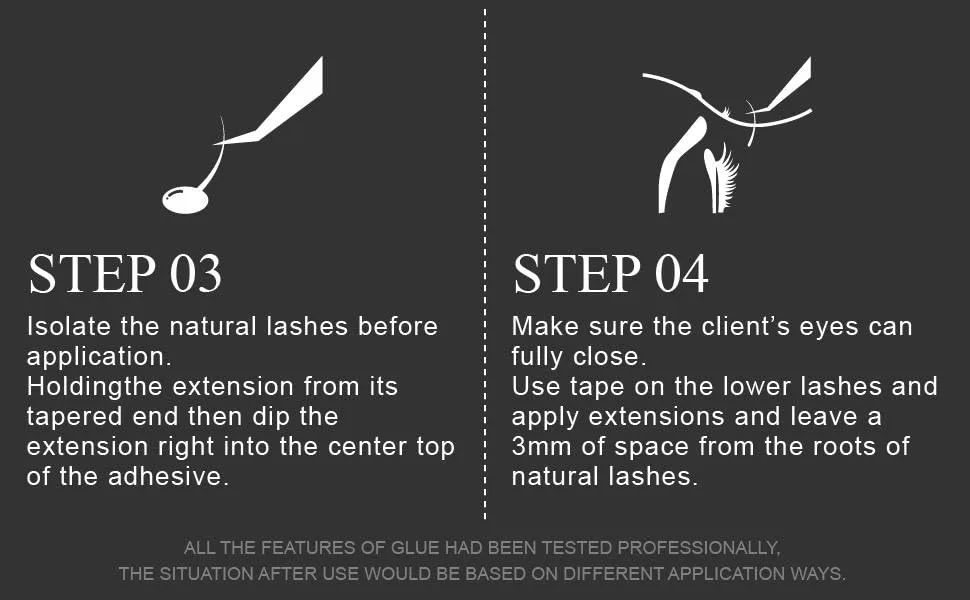 JOAMOUR A041 Eyelash Extension Glue 1.5 Second Drying Time Long Retension Professional Use Only 5ml - INSTRUCTIONS