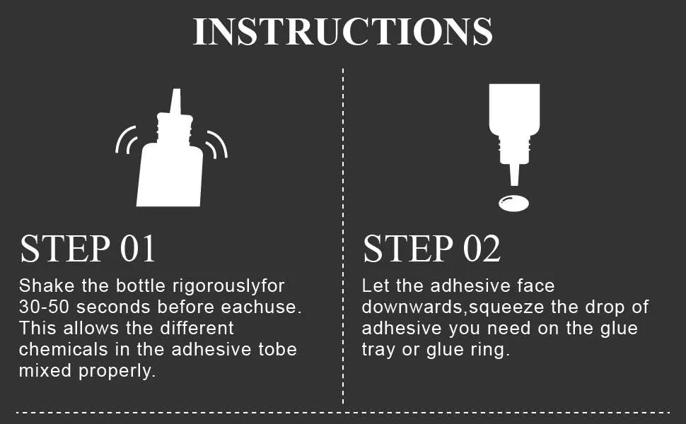JOAMOUR A011 Eyelash Extension Glue 1 Second Drying Time Long Retension Professional Use Only 5ml - INSTRUCTIONS