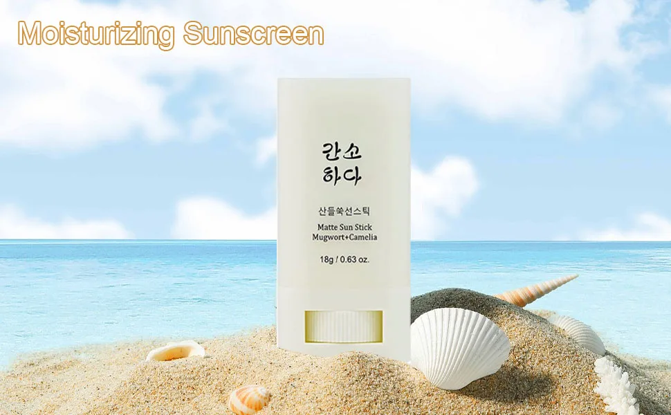 Matte Sun Stick Sunscreen Stick Moisturizing Sunscreen Mugwort + Camelia Relief Sun Sunscreen SPF50 Sun Cream Effectively Protect for All Skin Types 3PCS - Matte Sun Stick