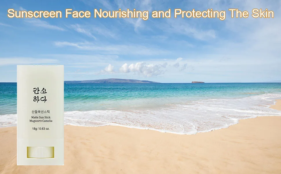 Matte Sun Stick Sunscreen Stick Moisturizing Sunscreen Mugwort + Camelia Relief Sun Sunscreen SPF50 Sun Cream Effectively Protect for All Skin Types 3PCS - Matte Sun Stick