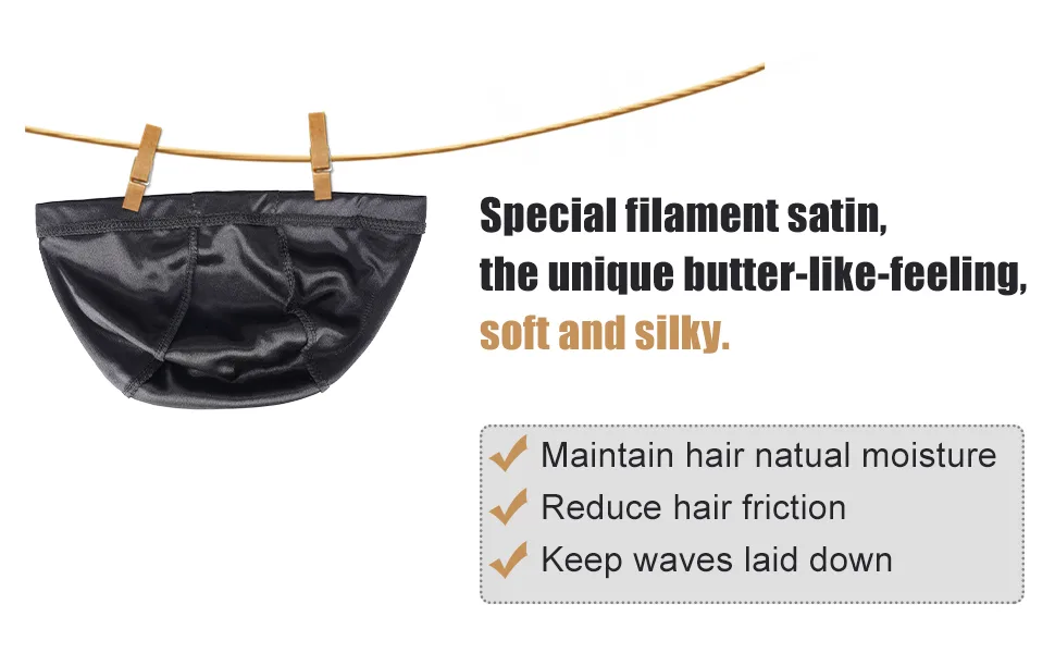 3PCS Silky Wave Caps for Men Waves Good Compression Caps Over Durags for Wavers Blakc-black-black - butter like feeling cap