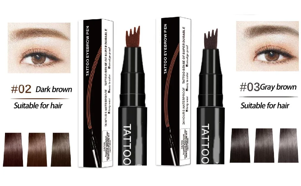 LSNTUU Anjoize Eyebrow Pen Ztigerz 4-Tip Microblade Brow Pen 4 Tip Microblade Brow Pen Waterproof Microblade Eyebrow Pencil (Coffee Brown) - Anjoize Eyebrow Pen, Ztigerz 4-Tip Microblade Brow Pen, 4 Tip Microblade Brow Pen Waterproof