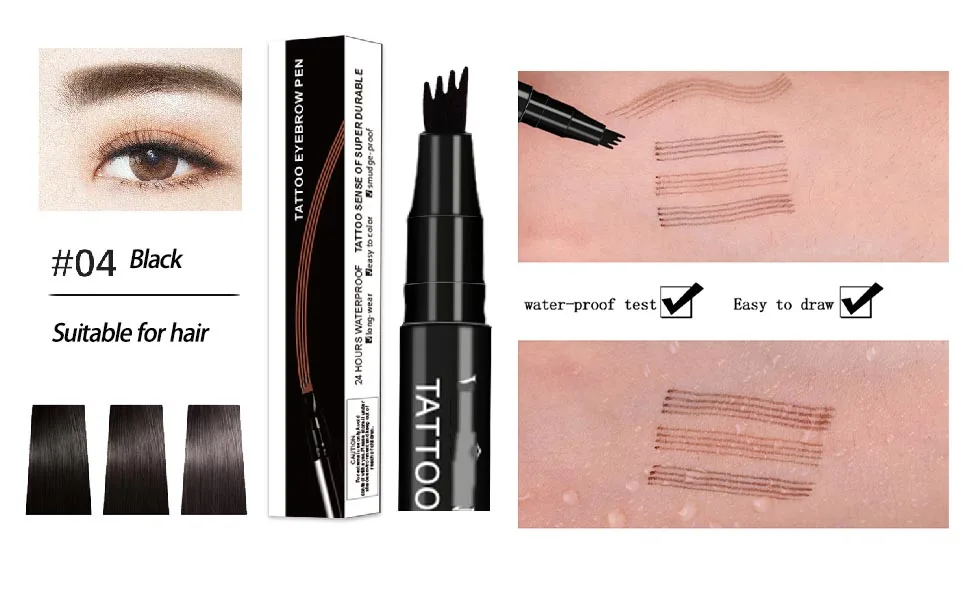 LSNTUU Anjoize Eyebrow Pen Ztigerz 4-Tip Microblade Brow Pen 4 Tip Microblade Brow Pen Waterproof Microblade Eyebrow Pencil (Coffee Brown) - Ztigerz 4-Tip Microblade Brow Pen, 4 Tip Microblade Brow Pen Waterproof, Microblade Eyebrow Pencil